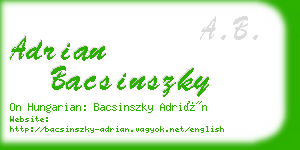 adrian bacsinszky business card